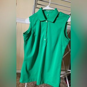 Green Nike Dri-Fit sleeveless polo